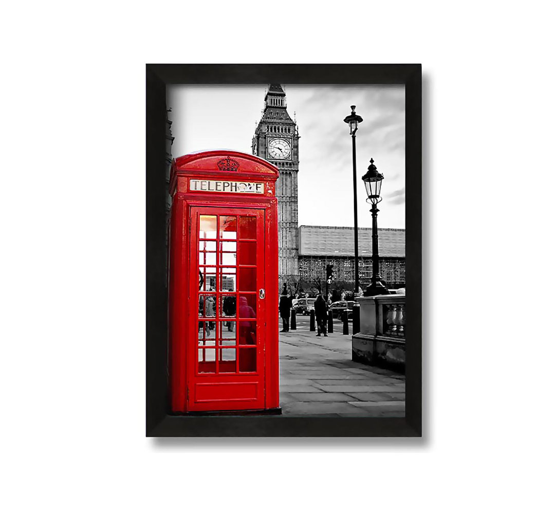 Gerahmtes Leinwandbild Red Phone Box Big Ben London