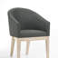 Ensemble de 2 fauteuils demi-tonneau en tissu gris 23 po