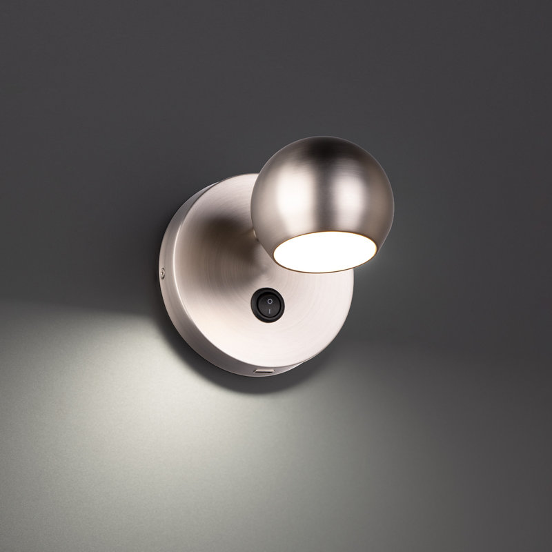 Projecteur à DEL en acier recto-verso, Nickel brossé