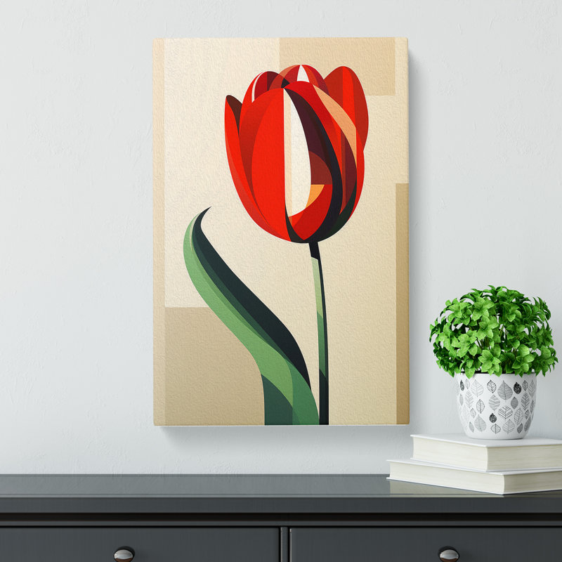 Tulip Flower Constructivism No.4 - Print, 60cm H x 40cm W x 3cm D