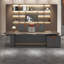 Bureau de direction 94,49 "brun-gris moderne et luxueux-129158725