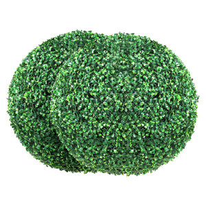 2 - Piece Artificial Boxwood Topiary in Set