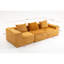 Fauteuil orange à 3 places en velours côtelé avec conception entièrement compressée, sièges moelleux pour les espaces de vie principaux, sans assemblage requis Compression modulaire, structure, espaces-420672200