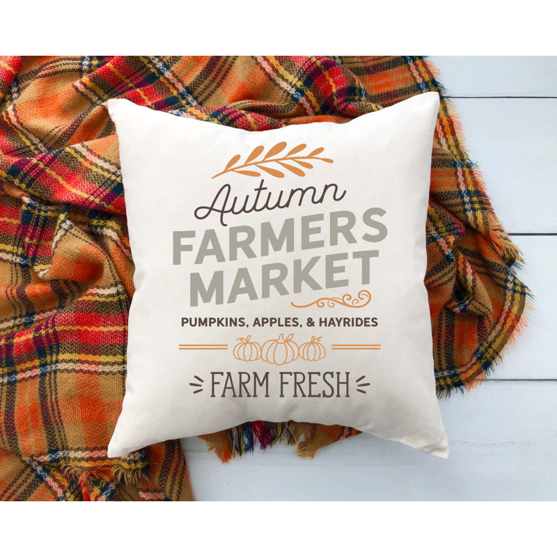  Autumn Farmers Market Cotton Pillow Cover