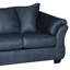 Salon moderne en microfibre et coussins bleu marine