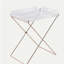 Table-plateau Cercie, finition acrylique transparente et cuivre