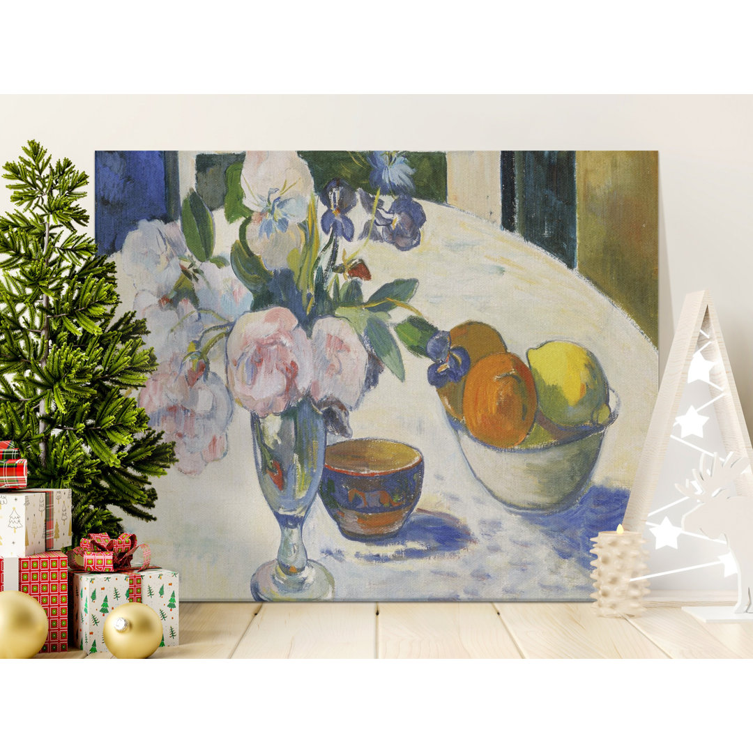 Classic Flowers Fruit Still Life Canvas