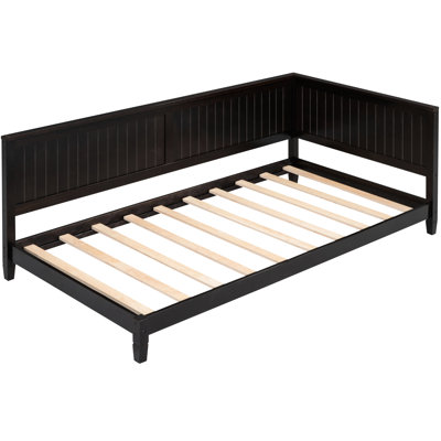 Twin Size Daybed/, Mid-Century With Armrest, Solid Wood Frame For Home Interior Modern Classic Style Armrest ,
