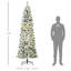 Sapin de Noël artificiel mince enneigé enneigé 7,5 pi avec branches réalistes HOMcom