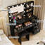 Coiffeuse Greyden avec miroir lumineux, prises de courant et 6 tiroirs-1238950191