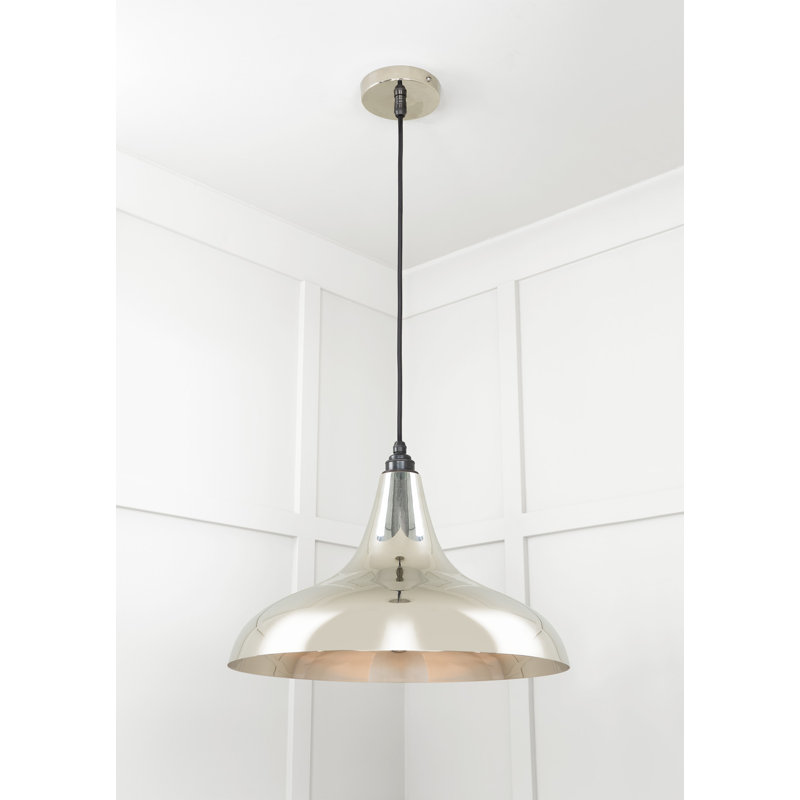 Frankley 1 - Light Silver/Black Dome Pendant