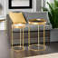 Dela 2-Piece Nesting Tables Gold Frame Living Room Furniture Sets Side End Tables