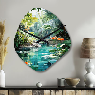 Horloge murale en métal Korte Emerald Oasis