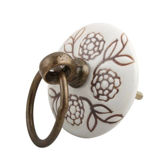 Oversized Hand Painted 2.25" Diameter Mushroom Knob