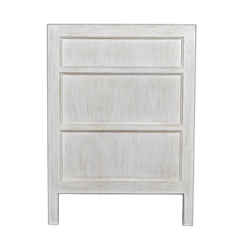 Hampton 3 - Drawer Solid Wood Nightstand, White Wash