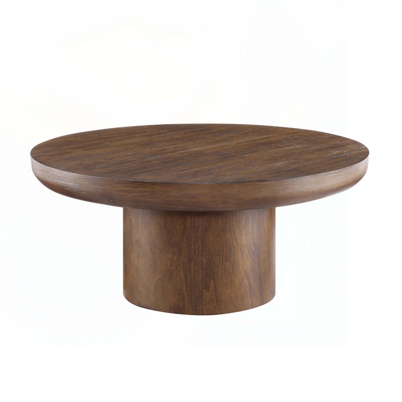 35.98"Round Coffee Table, Dark Brown
