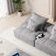 Canapé modulaire 142 po en chenille scintillante de 142 po avec 2 repose-pieds et 4 coussins, sans assemblage requis-2029073433