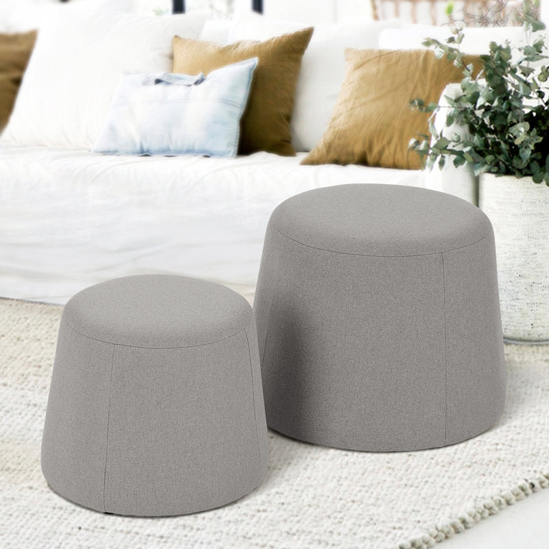 Mallen Round Standard Ottoman, Grey