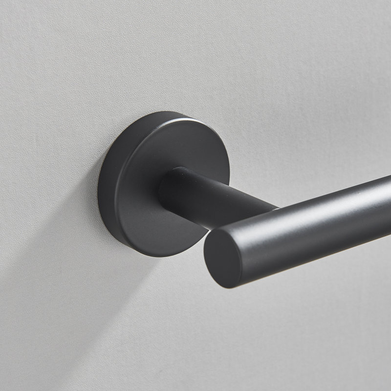 Porte-papier hygiénique mural en acier inoxydable noir mat 16,5 cm