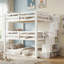 Lit superposé double au-dessus de double en bois massif, lit superposé triple double avec escalier de rangement pour la chambre à coucher-1229164427