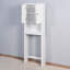 Armoire de rangement de salle de bain en bois au-dessus de la toilette