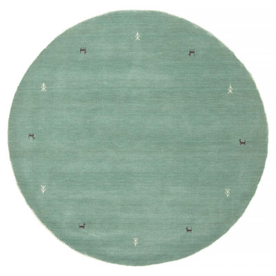 Kashkuli Gabbeh Teal Rug 4'11" x 4'11"