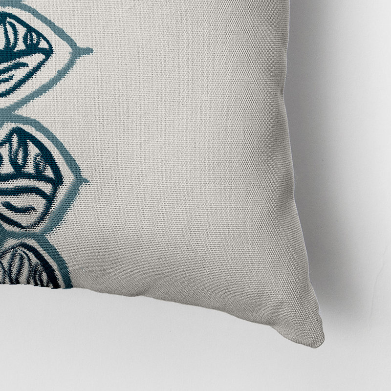 Housse et insert rectangulaires en coton, Bleu sarcelle, 16" x 16"