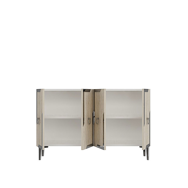 Console, Beige/White/Silver
