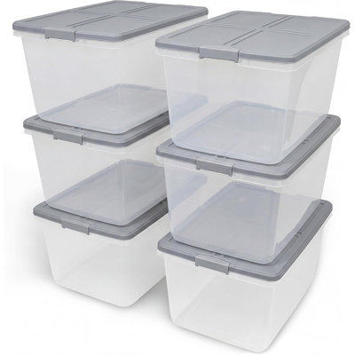 66 Qt Latched Storage Container 6-Pack