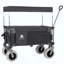 Chariot de chariot pliant multifonctionnel avec poignée flexible et auvent, chariot utilitaire robuste avec pneus de plage de 9 po x 4 po pour le camping et la plage, le transport, l'épicerie, les sports, 480LBS / 120L
