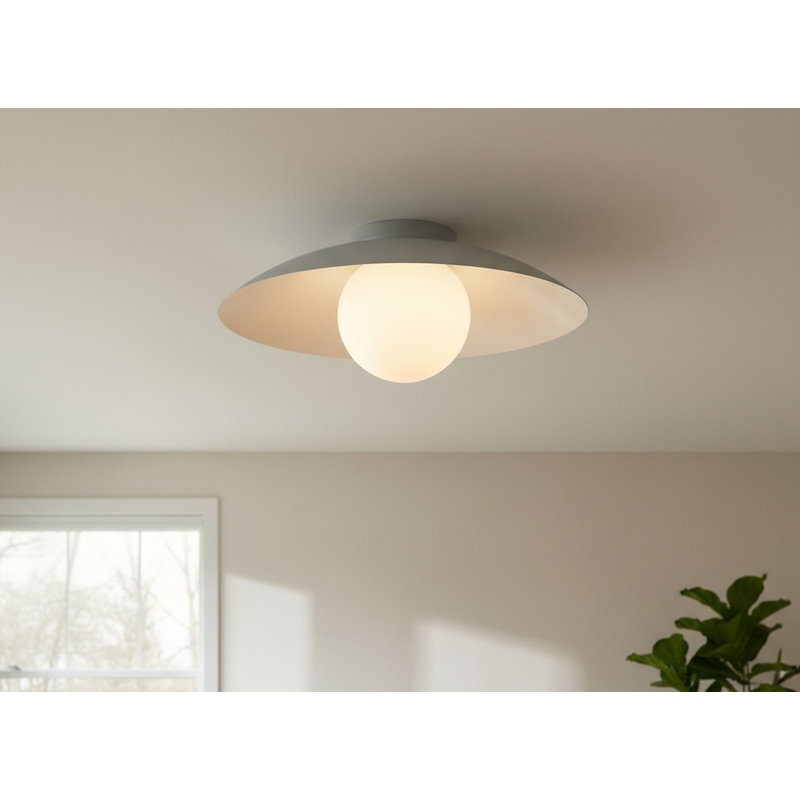 Plafonnier encastré 1 lumière Kempst - Lin mat, Matte Linen