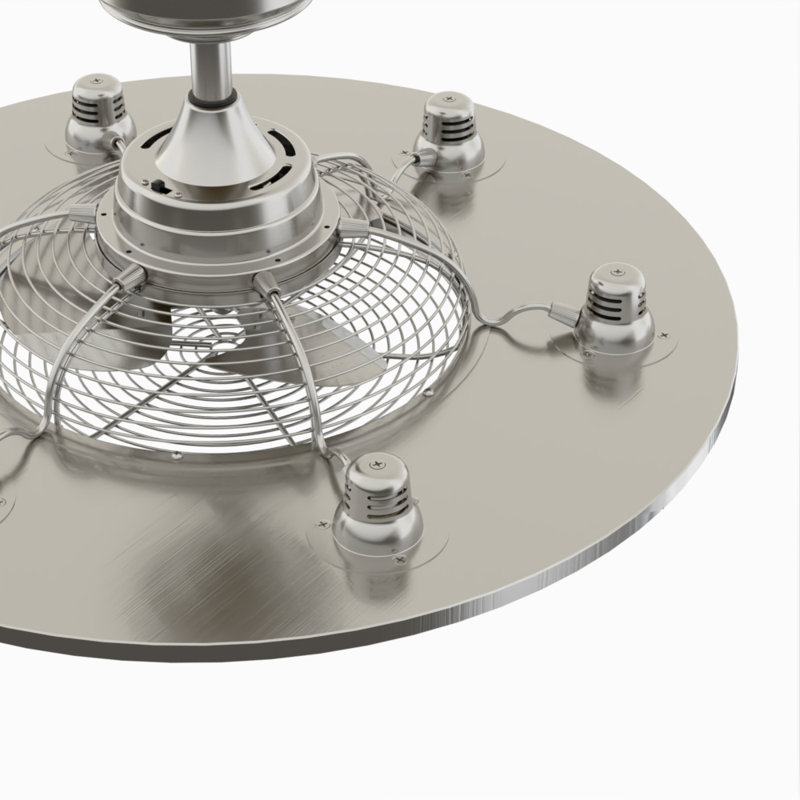 Clairene 12'' Ceiling Fan with LED Lights, Brushed Nickel