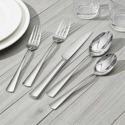 Ensemble de couverts en acier inoxydable 18/10 pour 2, ensemble de 10 couverts en argent poli miroir - Couverts forgés robustes allant au lave-vaisselle