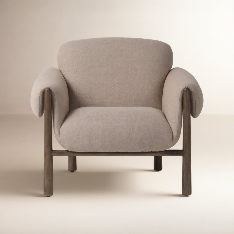 Olia Armchair, Alcala Taupe Polyester Blend