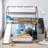 Twin Over Full Bunk Bed With Slide and Storage Stairs-852135677
