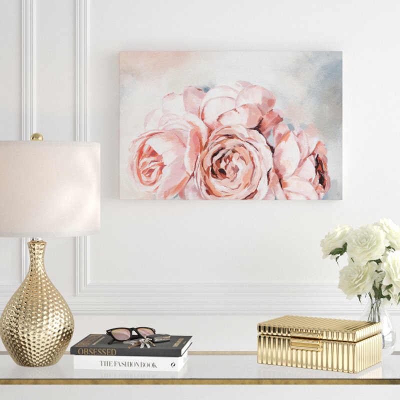 « rose rose bouquet », reproduction sur toile tendue, H 24 po x l 36 po