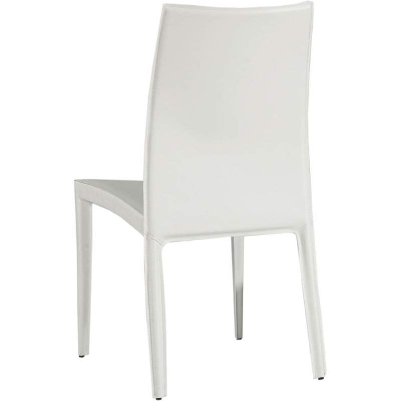 Chaise avec accoudoirs en cuir Bedford, Blanc