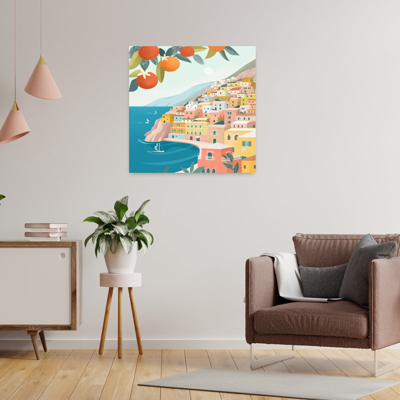 Art contemporain, architecture abstraite, art côtier, H 24 po x l 24 po