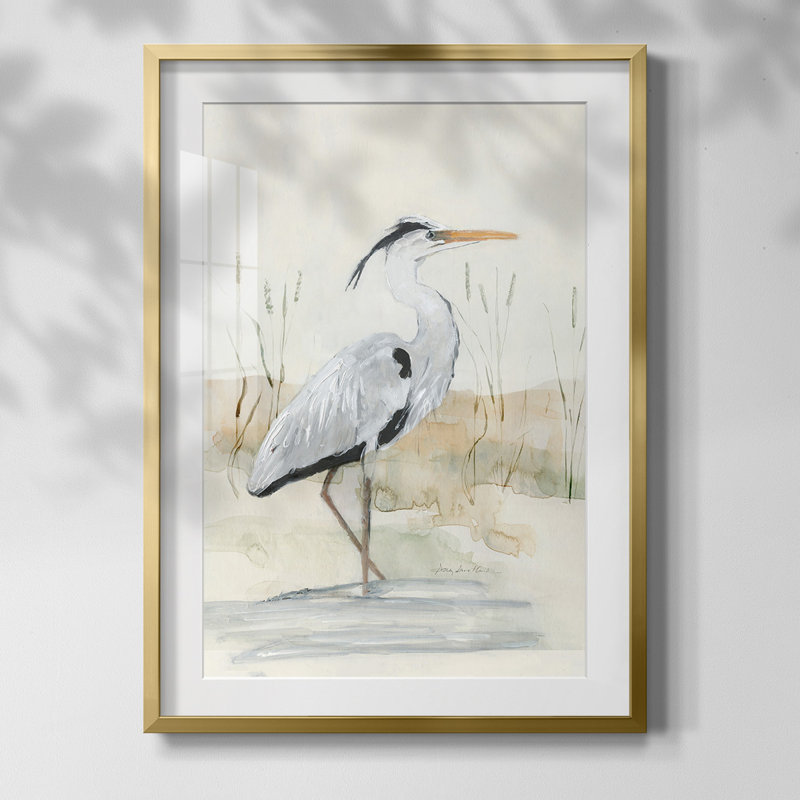 «Ink Bleed Landscape I», reproduction encadrée, Papier avec cadre doré, Blanc