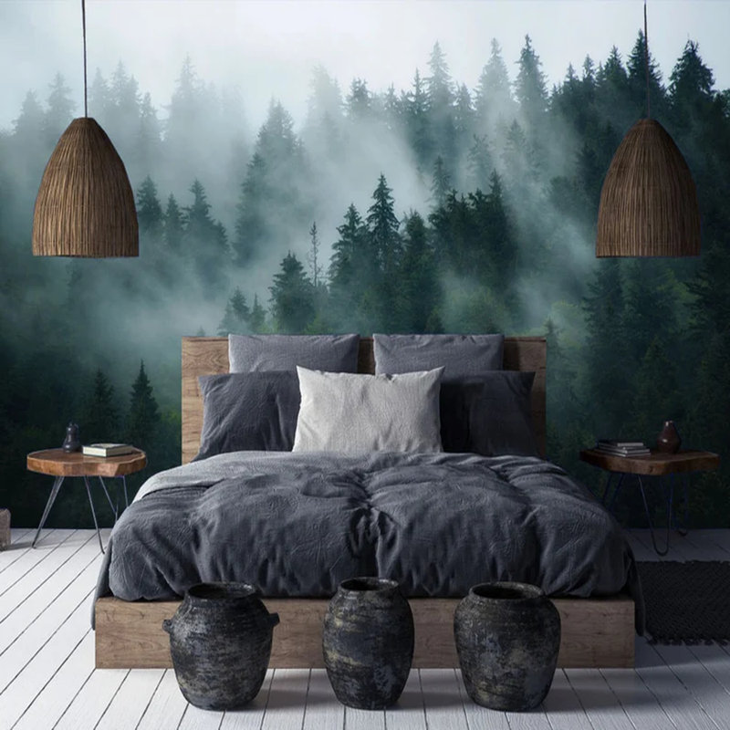 Murmure de pins dans la brume, L 110,04 po x l 161 po