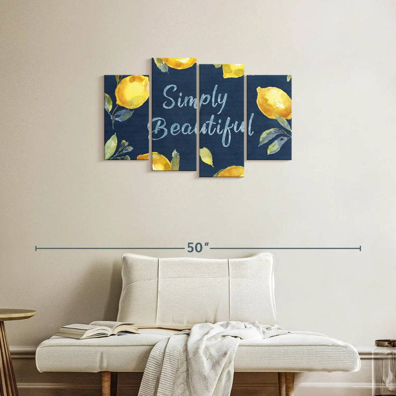 Yarlin Zest Of Happy I Blue, 22" H x 36" W