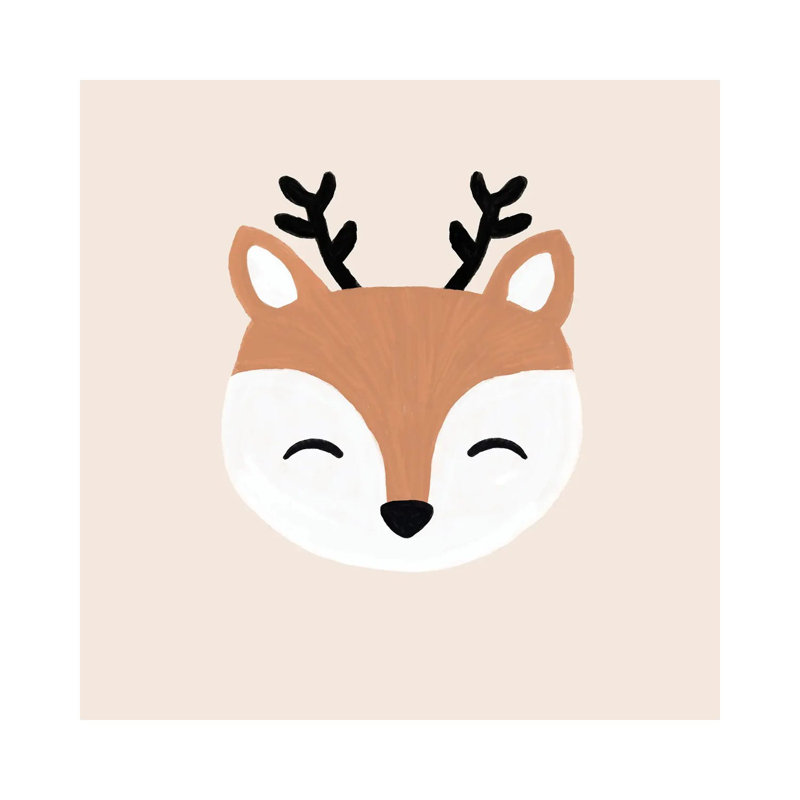 Blush Deer - Wrapped Canvas Print, 30.48 cm H x 30.48 cm W