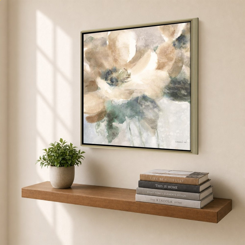 «Sensation I» par Danhui Nai - impression sur toile, 36" x 36", Cadre flottant biseauté, Champagne