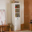 Tablette de présentation de 75 po de hauteur avec armoire, armoire de style rétro pour les couloirs: salon, cuisine, maison, studio ou espace de travail - blanc