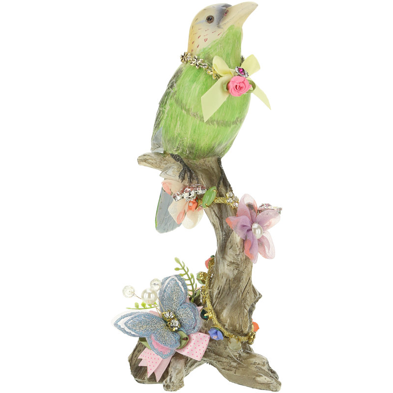 Oiseau orné de bijoux sur le tronc - 9 pouces