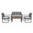 4-Piece Patio Furniture Set Outdoor Balcony Porch Garden Backyard Lawn Furniture Acacia Wood Table Top, Morden Brown And Beige Cushion