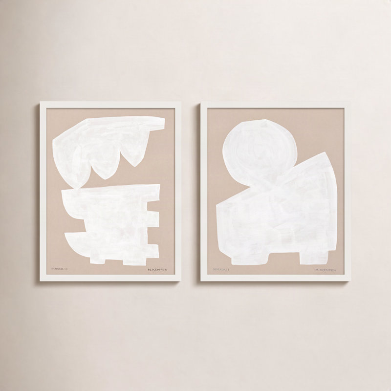 Modules en blanc, ensemble de 2 "par Michael Kempen, 2 pièces, H 25 po x l 20 po x P 1,25 po, Blanc