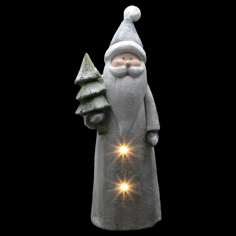 Figurine de Noël 19 po en céramique avec lumières DEL