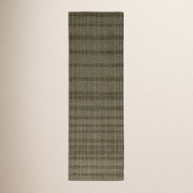 Tapis d'intérieur en laine touffeté à la main Verde, Tapis de couloir: 2 pi 6 po x 8 pi