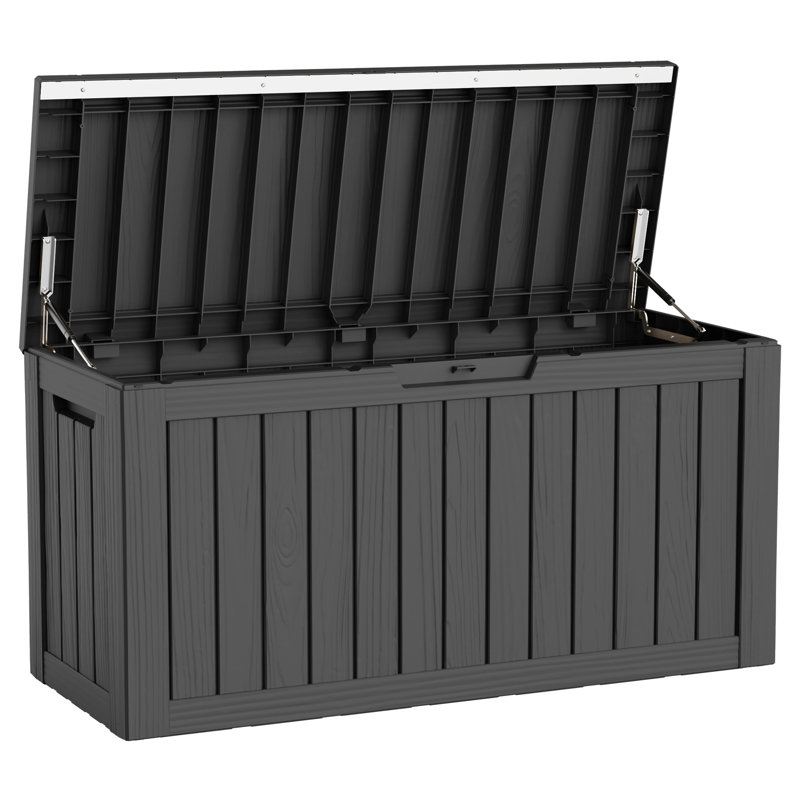 Coffre de terrasse en résine 95 gallons, Noir